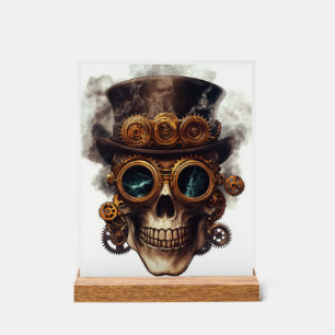 Steampunk-Schädelmotor Acrylschild