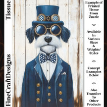 Steampunk Schnauzer Dog, Navy Blue DE7 Decoupage
