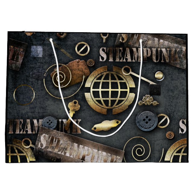 Steampunk, Scrapbooking Große Geschenktüte (Rückseite)