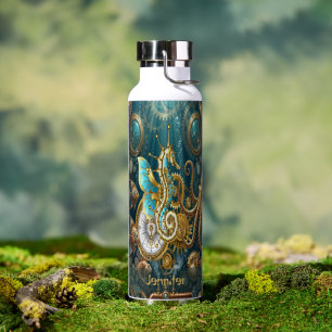 Steampunk-Seepferdchen Unterwasserwelt Trinkflasche