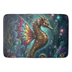 Steampunk-Seepferdchen – verzauberte Unterwasser-F Badematte