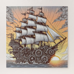 STEAMPUNK SEGELSCHIFF SUNSET