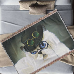 Steampunk Siamese Persian Cat Decke
