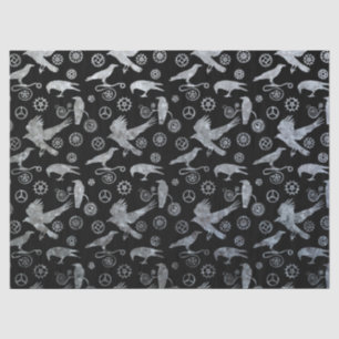 Steampunk-Silberzinkgeere und -Krähen Seidenpapier