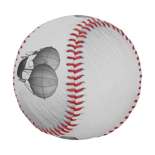 Steampunk Silver Hot Air Ballons mit Schiff Baseball (Schrägansicht)