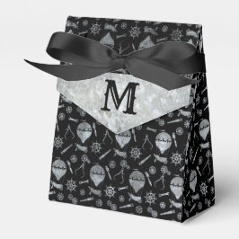 Steampunk Silver Zink Balloons Custom Monogram Geschenkschachtel