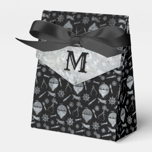 Steampunk Silver Zink Balloons Custom Monogram Geschenkschachtel