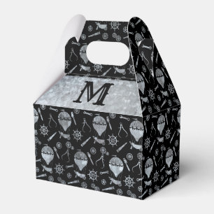 Steampunk Silver Zink Balloons Monogram Gable Geschenkschachtel