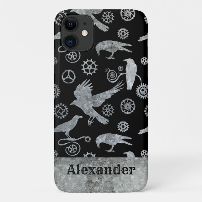 Steampunk-Silver-Zink-Zahnräder und -Individuelle  Case-Mate iPhone Hülle (Rückseite)