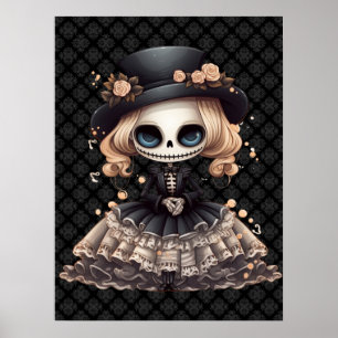 Steampunk Skeleton Art Poster
