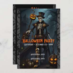 Steampunk Skeleton Einladung