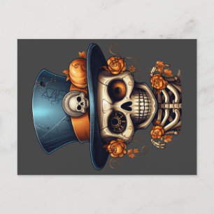 Steampunk Skeleton Postcard Postkarte