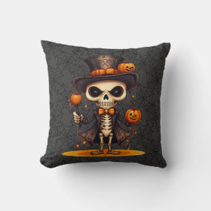 Steampunk Skeleton Throw Kissen