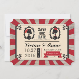 Steampunk Skull Cameo Wedding Save the Data Date