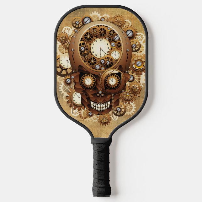 Steampunk Skull Gothic Style Pickleball Schläger (Vorderseite)