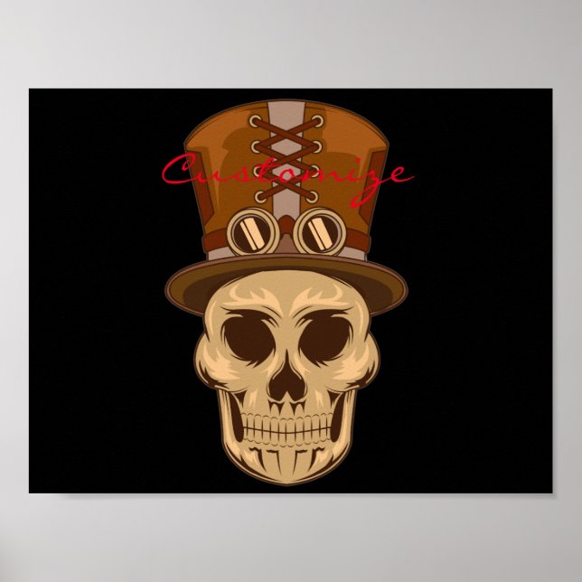 Steampunk Skull in Top Hat Thunder_Cove Poster (Vorne)