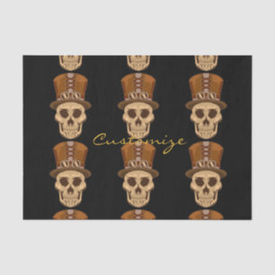 Steampunk Skull in Top Hat Thunder_Cove Seidenpapier