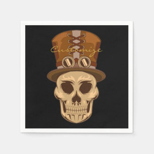 Steampunk Skull in Top Hat Thunder_Cove Serviette
