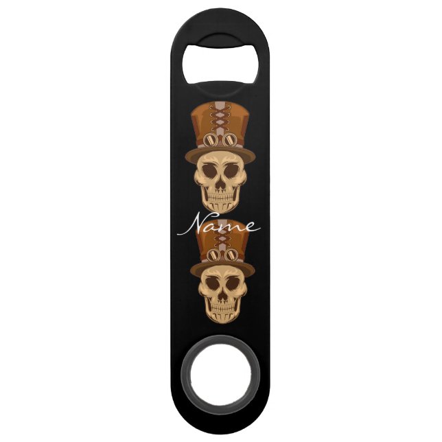 Steampunk Skull in Top Hat Thunder_Cove Speed Flaschenöffner (Vorderseite)