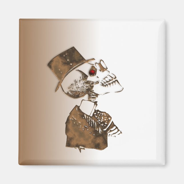 Steampunk Skull Magnet (Vorne)