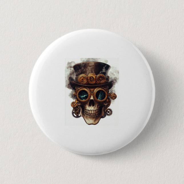 Steampunk Skull Motor Button (Vorderseite)