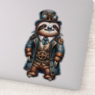 Steampunk Sloth Transparenter Aufkleber