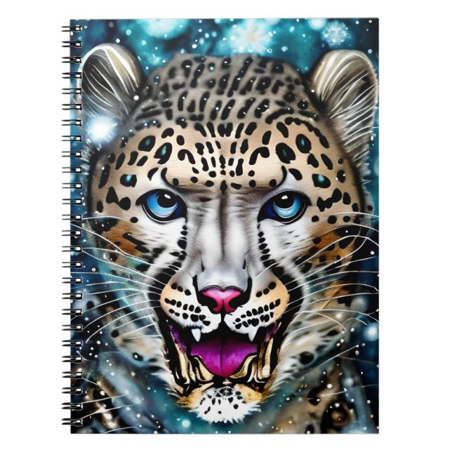 Steampunk Snow Leopard Notizblock (Vorderseite)