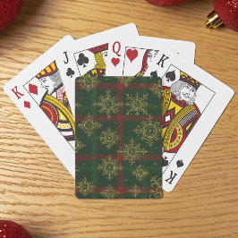 Steampunk Snowflake Rot und Grüner Tartan Spielkarten