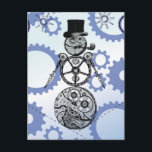 Steampunk Snowman Gear Holiday Design Feiertagspostkarte<br><div class="desc">Wünschen Sie Ihren Freunden,  Kunden und Nachbarn eine sehr "gearry" Feriensaison mit diesem einzigartigen grafischen Design. Ein Schneemann,  der aus Vintagen Uhrwerken,  Gängen und Uhrarmen hergestellt wurde. Perfekt für Geburtstage,  Weihnachten,  Kwanzaa und Hanukkah Wünsche. Auch für diejenigen,  die Mechanik,  Steampunk,  Getriebe,  Uhren und Zeit Reisen genießen.</div>