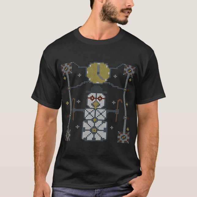 Steampunk Snowman Ugly Christmas Sweater T - Shirt (Vorderseite)