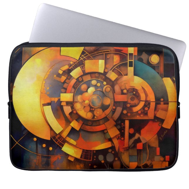 Steampunk Solar Mechanism Abstract Laptopschutzhülle (Vorderseite)