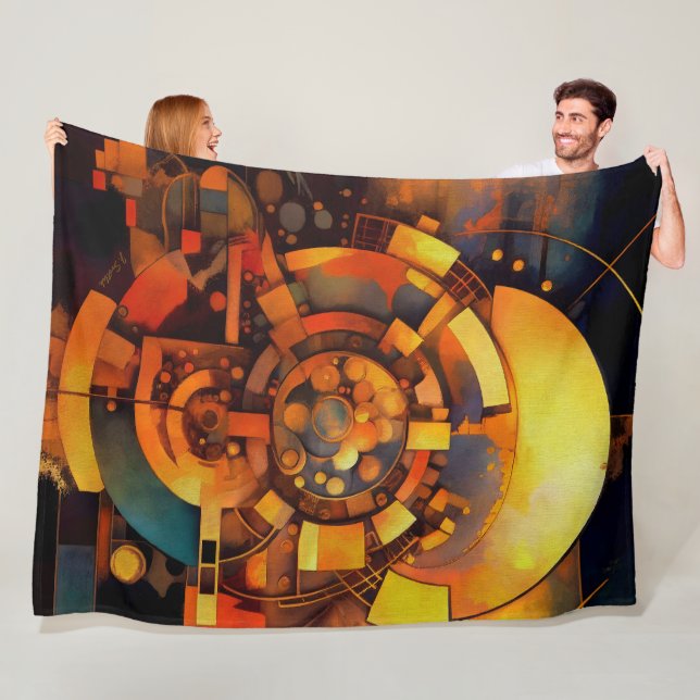 Steampunk-Solar-Mechanismus-Abstrakt Fleecedecke (Beispiel)