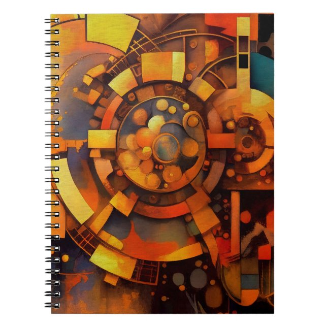 Steampunk-Solar-Mechanismus-Abstrakt Notizblock (Vorderseite)