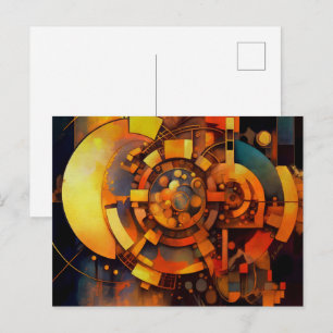 Steampunk-Solar-Mechanismus-Abstrakt Postkarte