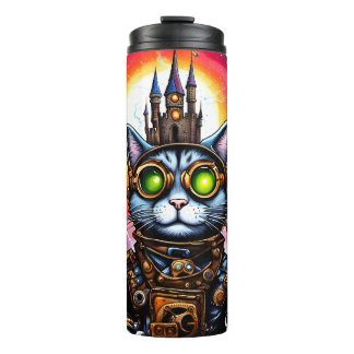 Steampunk Space Cat I Thermosbecher