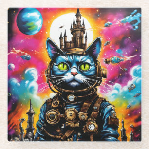 Steampunk Space Cat II Glasuntersetzer