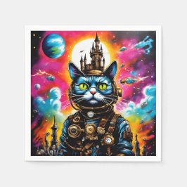 Steampunk Space Cat II Serviette
