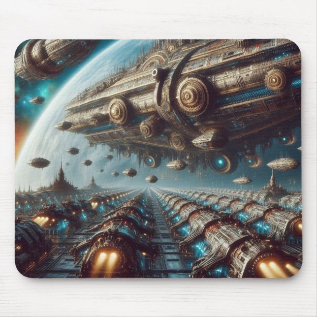 Steampunk Space Fleet Mouse Pad Mousepad (Vorne)