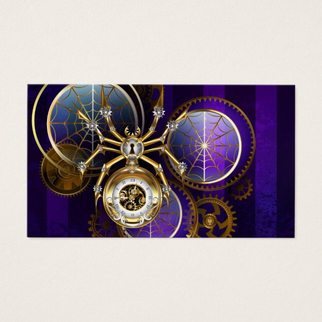 Steampunk Spider im Lila Hintergrund (Vorderseite)