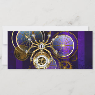 Steampunk Spider im Lila Hintergrund