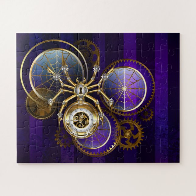 Steampunk Spider im Lila Hintergrund (Horizontal)