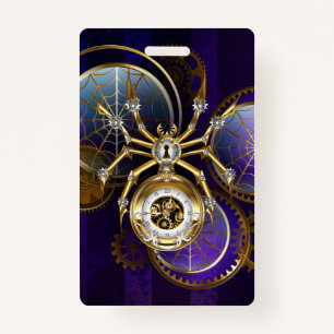 Steampunk Spider im Lila Hintergrund Ausweis