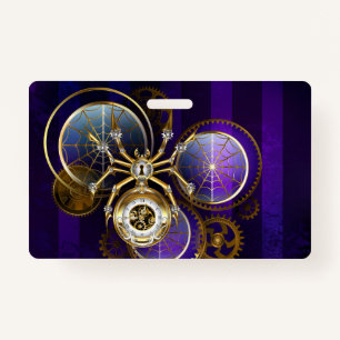 Steampunk Spider im Lila Hintergrund Ausweis