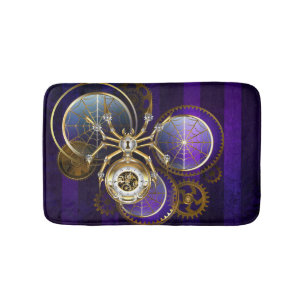 Steampunk Spider im Lila Hintergrund Badematte
