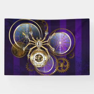 Steampunk Spider im Lila Hintergrund Banner