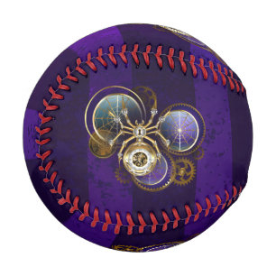 Steampunk Spider im Lila Hintergrund Baseball