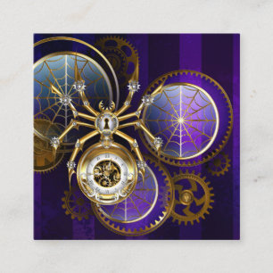 Steampunk Spider im Lila Hintergrund Begleitkarte