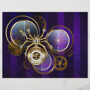Steampunk Spider im Lila Hintergrund Flyer