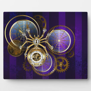 Steampunk Spider im Lila Hintergrund Fotoplatte