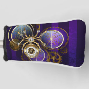 Steampunk Spider im Lila Hintergrund Golf Headcover